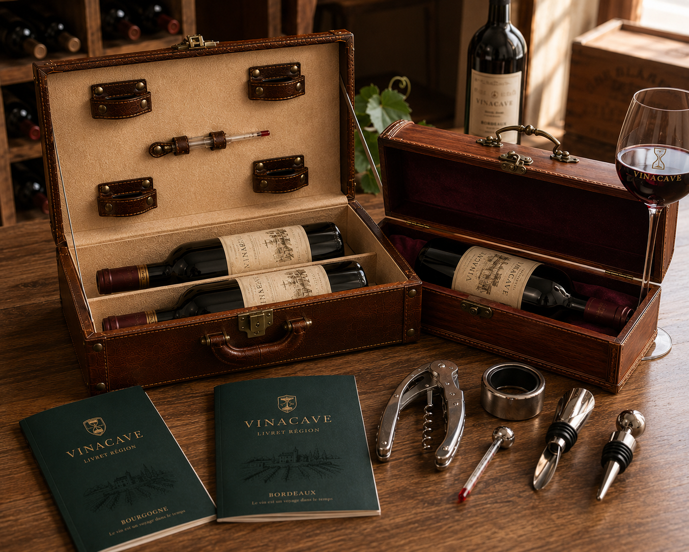 Coffret cadeau Vinacave avec bouteilles de vin